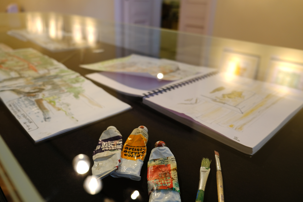 Auch Acrylfarben werden beim Sketching genutzt. (Foto: Christina Behrens)