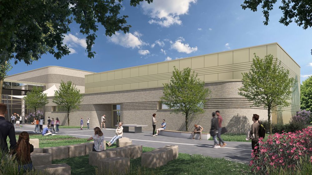 So soll die Einfeldsporthalle an der Theodor-Litt-Realschule einmal aussehen. (Grafik: Architekturbüro Assmann)